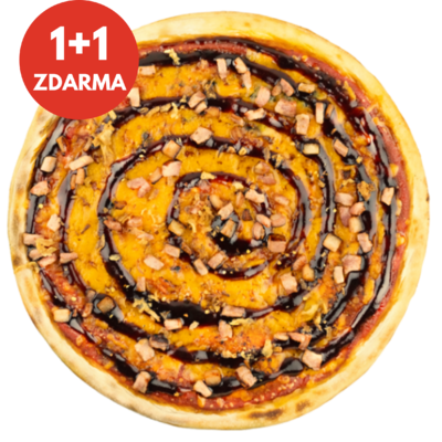 BBQ Pizza klasická  1+1 ZDARMA
